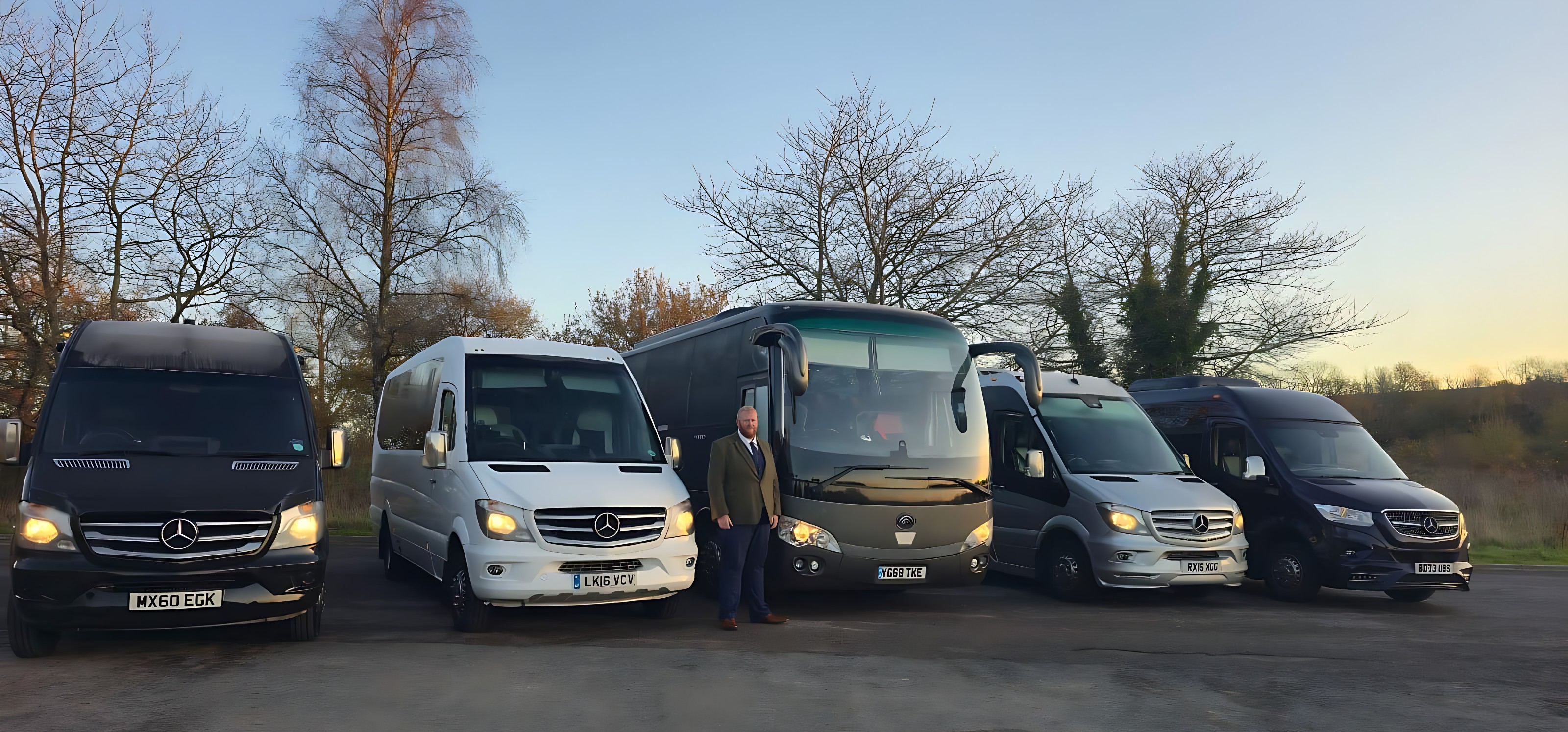 Executive Travel minibus on road