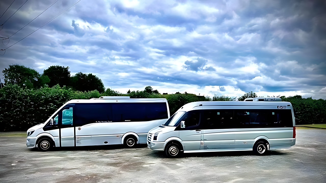 Coach parked ready for boarding