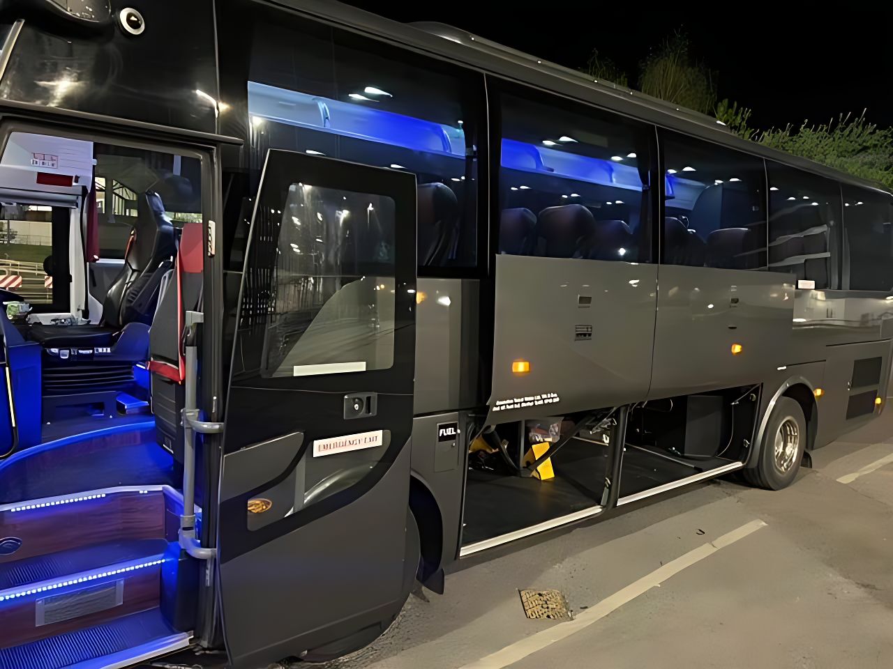 Passenger boarding a coach